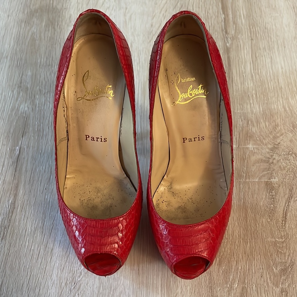 Louboutin Highness 160MM Red Python - 37.5 - Picture 5 of 12